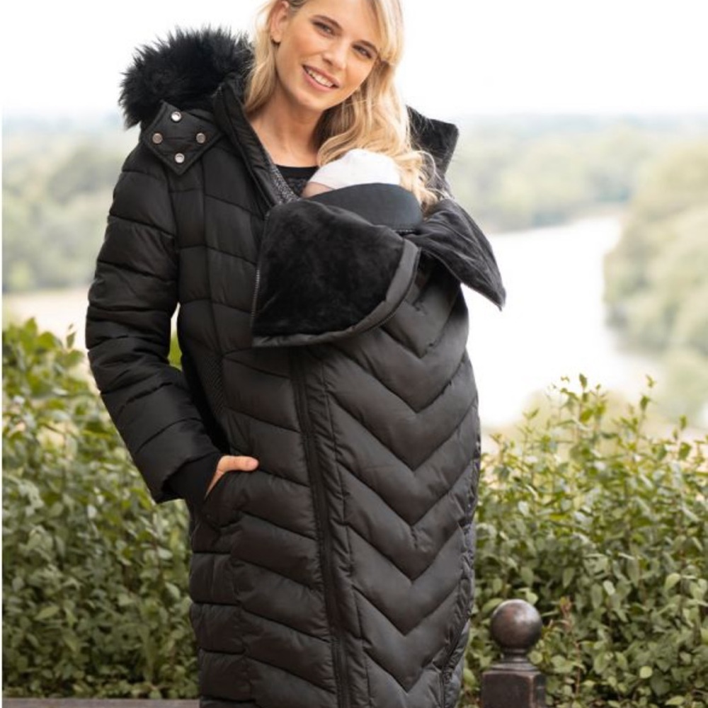 Seraphine Maternity Long Black Eco-Down 3 in 1 Maternity Puffer Jacket